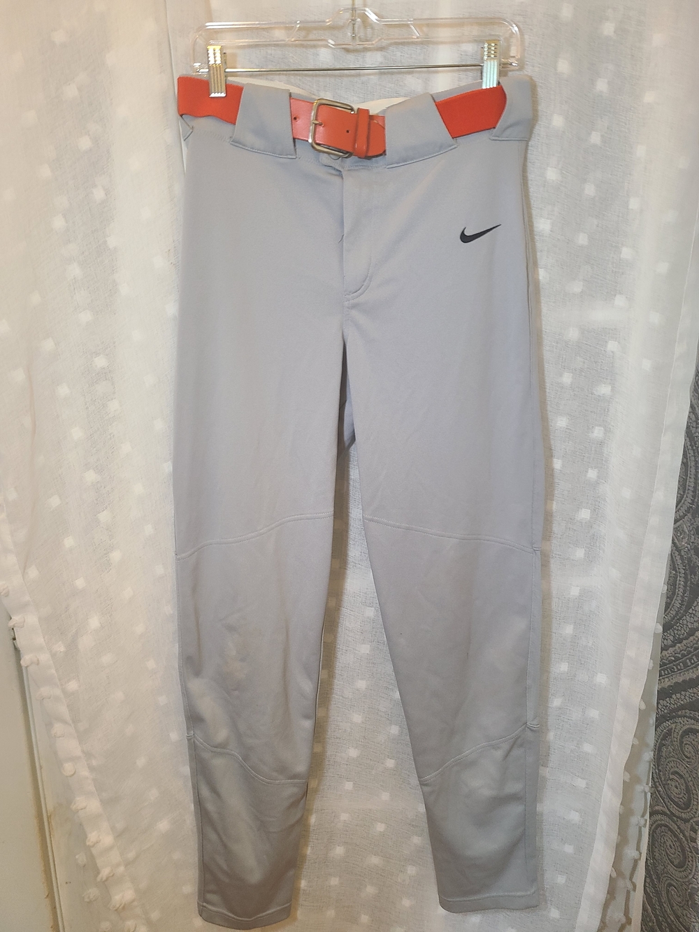 Nike Grey Athletic Pants with Orange Belt